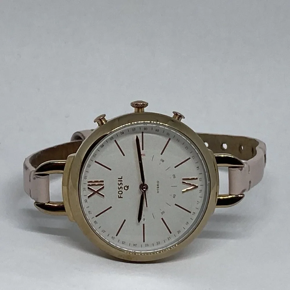 Fossil Q FTW5023 Womens Annette Pink Leather Analog Dial Hybrid Smartwatch CM631